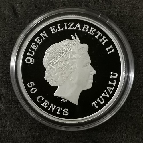 COFFRET 50 CENTS ARGENT 2017 P ANNEE DU COQ TUVALU / 1/2 OZ SILVER 9999 - Picture 3 of 9