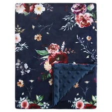 Baby Blanket for Girls Super Soft Double Layer Minky with Dotted Backing Dark...