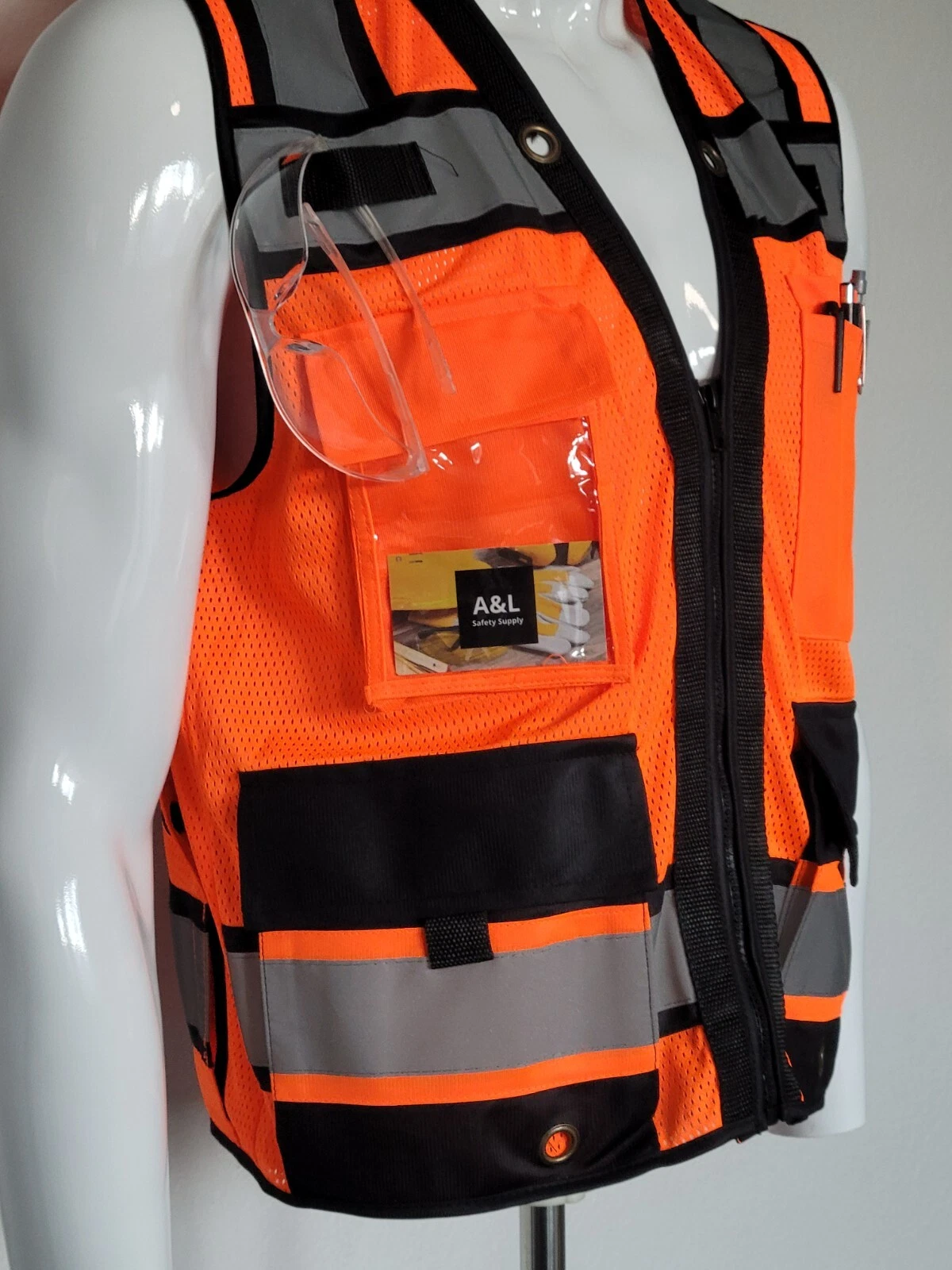 FX Heavy Duty Surveyors Safety Vest with Zipper, Large Plan Pocket image 5
