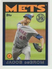 2021 Topps - 1986 Topps Baseball 35th Anniversary Black #86B-62 Jacob deGrom