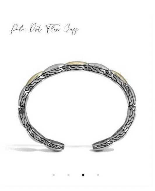 John Hardy 18K 金纯银锤形 Palu 点硬度袖口手链 6.7 — 第 4/4 张图片