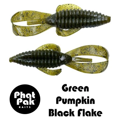 PHAT PAK BAITS Rage Bug Style Plastic Beaver Creature Bait Punching Bass Fishing Lure 20ct 4"