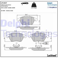 Bremsbelagsatz, Scheibenbremse LP1837 Delphi FüR Vw Audi Seat Skoda