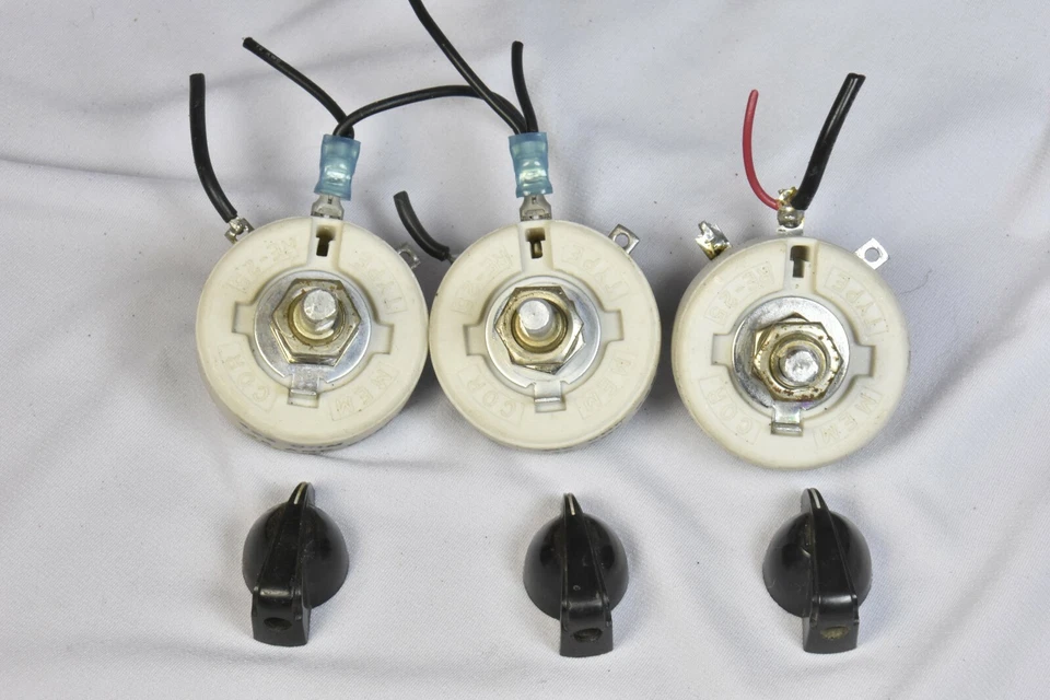 Resistencia Reostato Memcor 200 ohmios, 25 vatios, 0,35 amperios, + perilla, control de velocidad del ventilador Foto 3 de 4