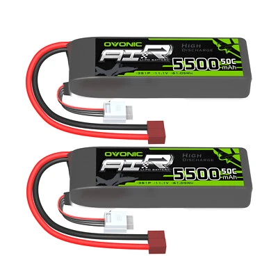 2X Ovonic 11.1V 50C 5500mAh 3S Lipo Akkus Deans für RC Auto Heli Truck Boat