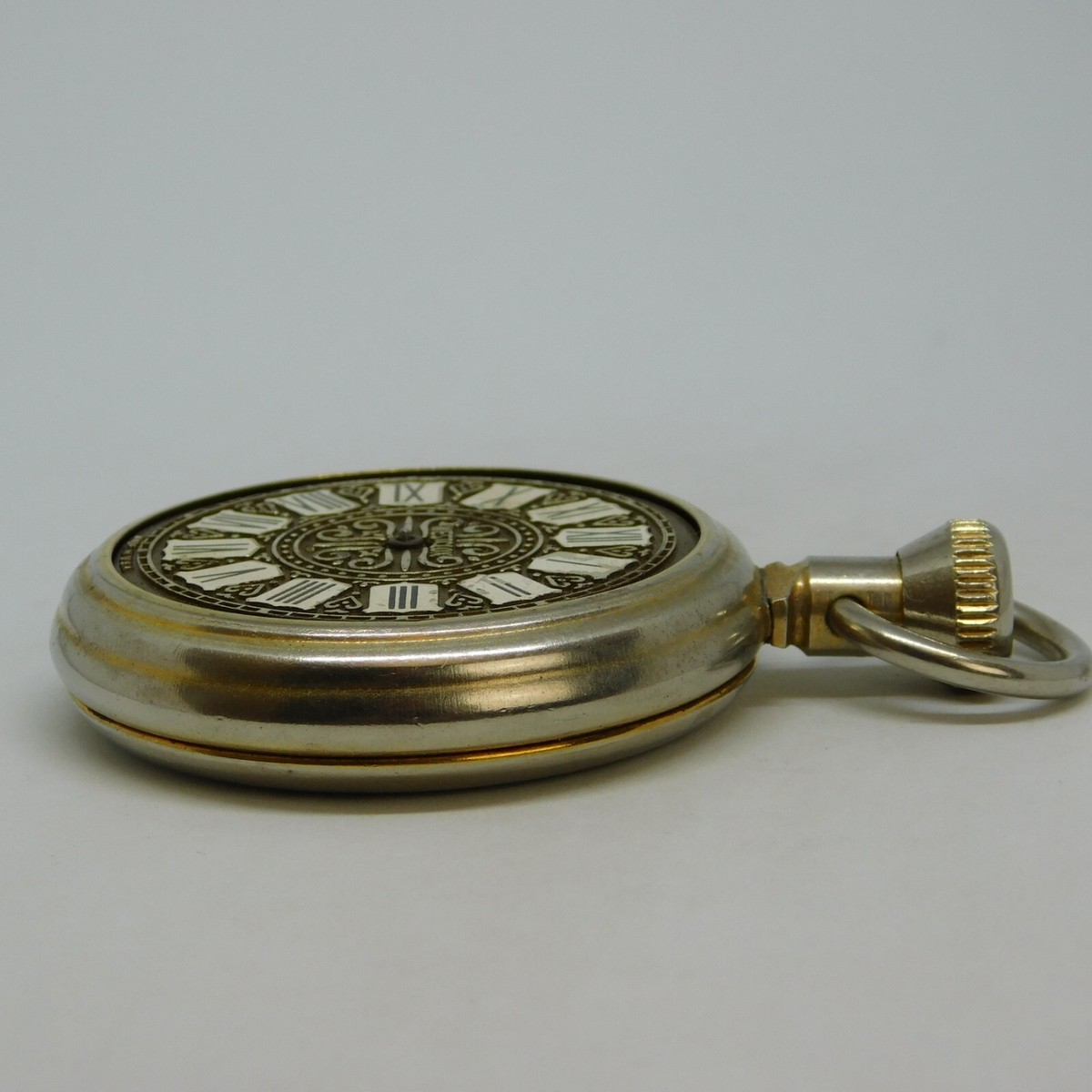 Vintage Westclox Silver Tone Wind-up Analog Men's Pocket