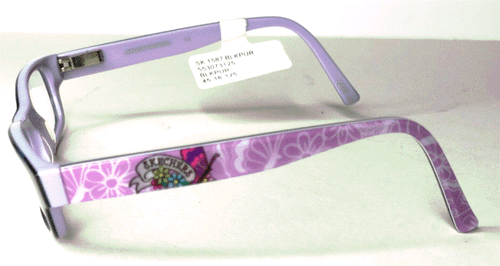 Skeecher’s Girl's Eyeglass Frames, Black/Purple - Picture 2 of 4