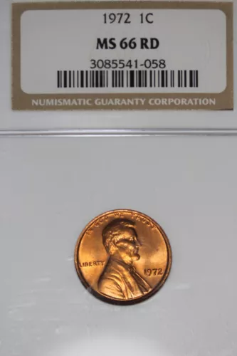 1972- NGC 1C MS66RD LINCOLN MEMORIAL CENT #B46048