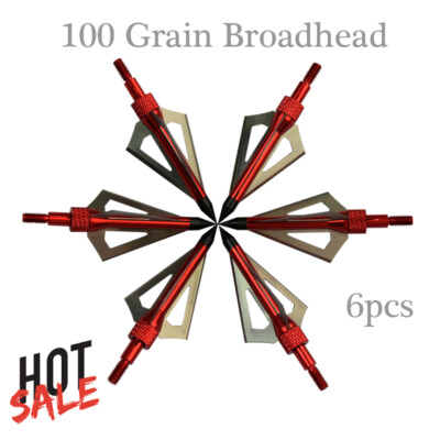 Archery Stainless Steel Premium Broadheads 100 Grain Broadheads for Hunting 12P
