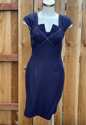 Casual Corner Sleeveless Sheath Dress Navy Blue w/ Gold Piping Formal Fancy Sz 8 | eBay Casual Corner Sleeveless Sheath Dress Navy Blue w/ Gold Piping Formal Fancy Sz 8 | eBay