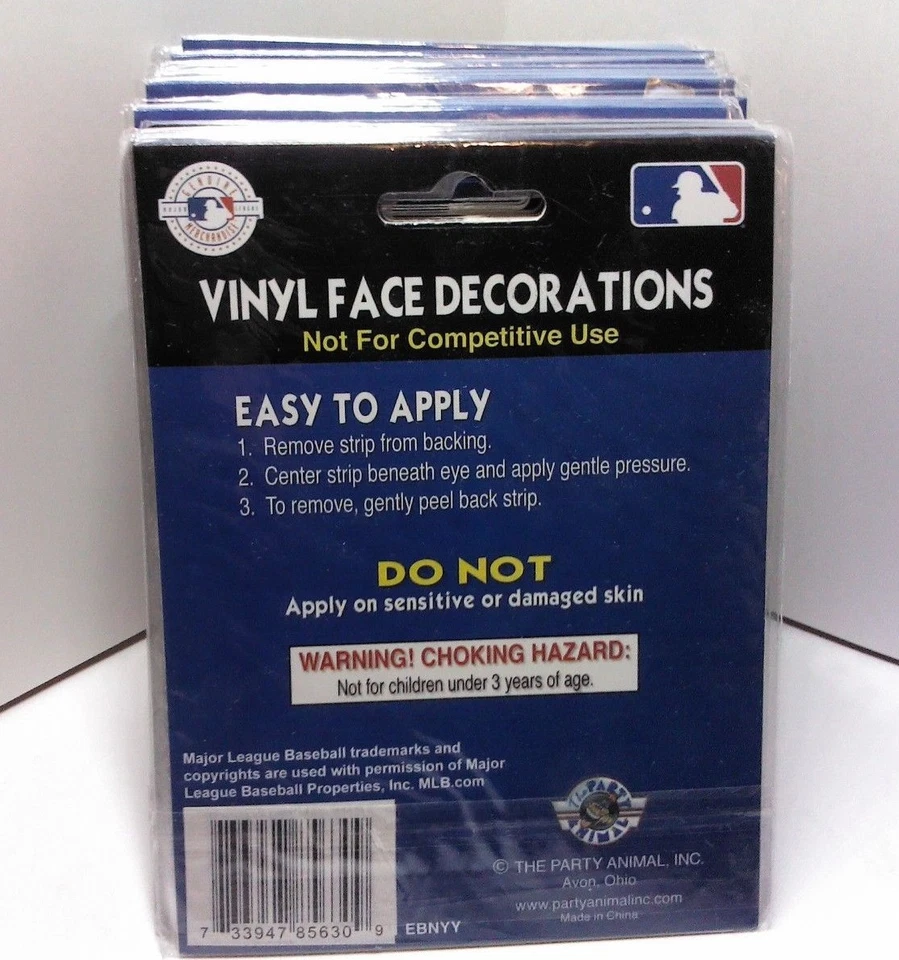 Juego de 6 calcomanías decorativas de vinilo del equipo de los Yankees de Nueva York MLB (NIP) Foto 2 de 3