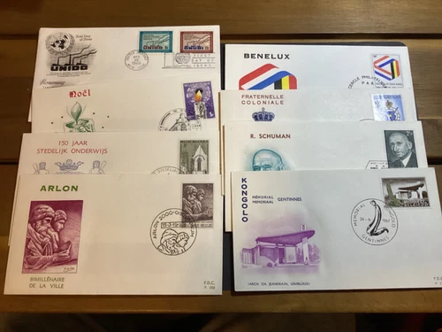 ICOLLECTZONE  Belgium FDC Lot of eight (A400-BelFDC3)
