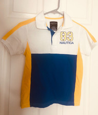Boys Nautica Sports Half Button Down Polo Shirt Sz S/C 8 Collared Short Sleeve