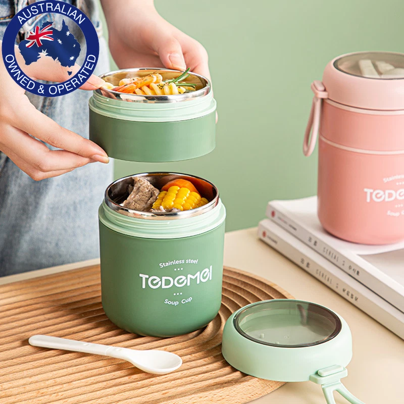 710ML Stainless Steel Warm Lunch Box Cup Spoon Insulated Soup Thermos Containers - Image 2 of 4