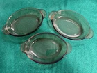 3 ~ Vintage Corning Visions Oval Heat-N-Eat Amber V-14-B - No Lids FREE SHIPPING