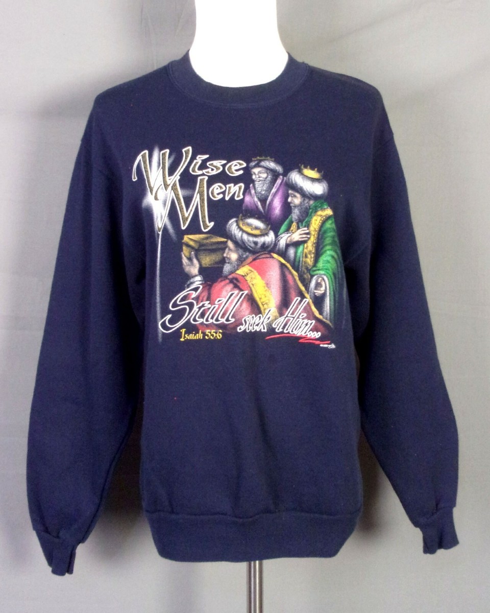 vtg 90s euc Wise Men Still Seek Him Sweatshirt Christian Jesus Christmas  Ugly S