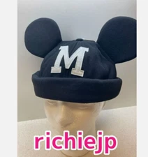 Japan Tokyo Disney Resort Mickey Cap Hat Ears Headband Black New
