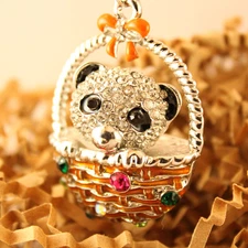 Panda Bear Keychain Animal Crystal Charm Cute Gift Accessory 01010