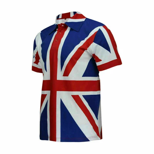 Union Jack Shirt Collar Size:S M L XL 2XL 3XL 4XL 5XL Cotton with Printing MARK - Picture 3 of 12