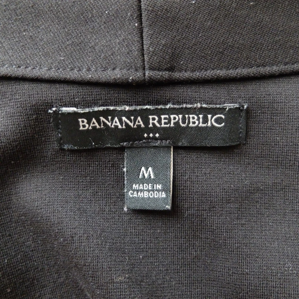 Banana Republic Factory Black Open Front Ponte Knit Moto Jacket Size Medium - Image 4 of 4