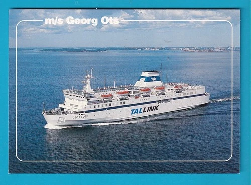 Original Real Photo Postcard Ferry Helsinki Tallinn Line Tallink M/S GEORG OTS
