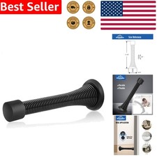 Flexible Black Spring Door Stop 1 Pack Heavy Duty Wall Mounted Traditional Style