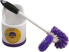 Toilet Brush and Holder Set with under Rim Cleaner   Compact Bathroom Cleaning B