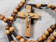 New Rosary Olive Wood Beads Bethlehem Religious Christian B65