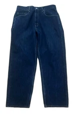 Vintage Y2K Levi's 569 Loose Straight Denim Jeans 34x30 Dark Wash Baggy Skater