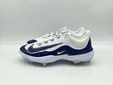 Nike Alpha Huarache Elite 4 Low Men's Size 12 Navy Metal Cleats FD2745-103