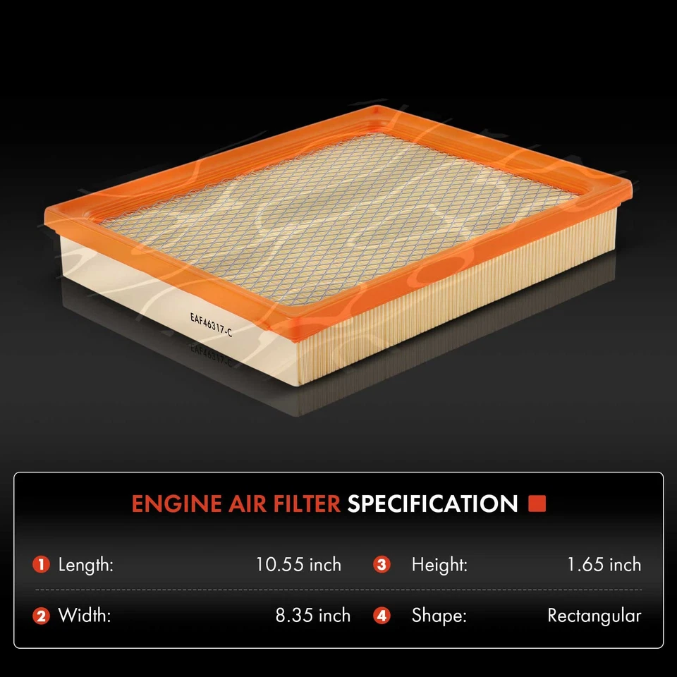 2x Filtro de aire de panel flexible para Ford F-250 F-350 F-Super Duty 1993 1994 V8 7,3 L Foto 2 de 4