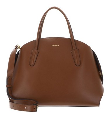 COCCINELLE Tylde Calf Handbag Smooth Leather Handtasche Tasche Cognac Neu