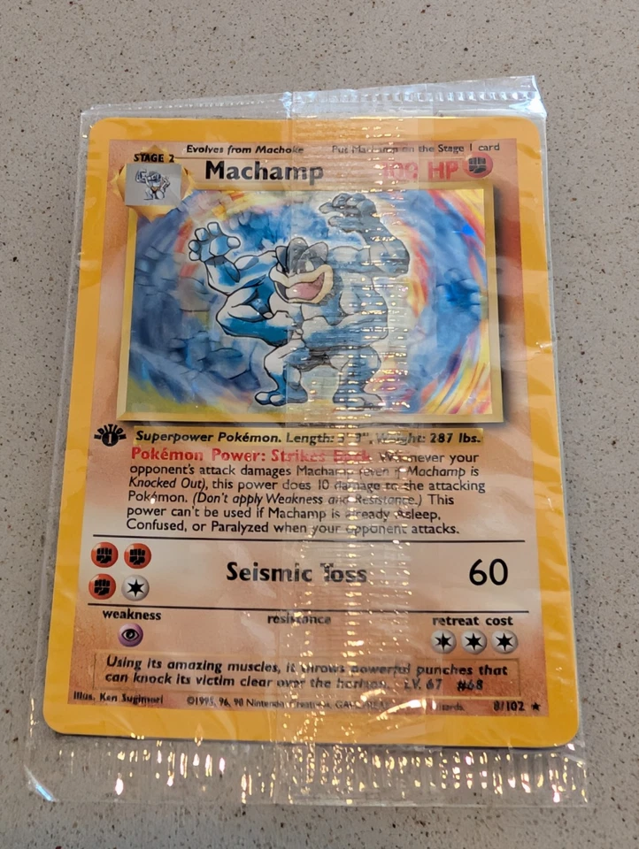 Pokemon TCG Machamp 1st Edition Holo 8/102 Rare Factory Sealed Holographic - Image 2 of 4