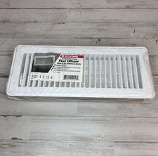 Hart & Cooley Adjustable Vertical Fin Register Floor Diffuser White 12" x 4" 421