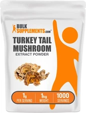BulkSupplements Turkey Tail Mushroom Extract Powder - 1g per Serving