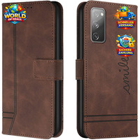 HandyhüLle Klappbar Braun Leder Wallet Flip Case FüR Galaxy S20 Fe 5G