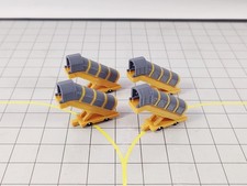 4x DHL gelbe Widebody überdachte Flugzeugtreppen Flughafen GSE Models Maßstab 1:200