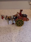 vintage Marx tin wind up donkey & milk cart (works)