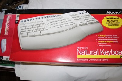Microsoft Natural Keyboard Pro  Ergonomic Design 19 Hot Keys & 2 USB Ports NEW