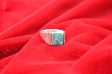 Vintage Sterling Silver Turquoise Ring Size 6   Southwest Boho Style
