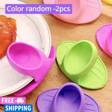 2x Silicone Heat-Resistant Finger Protectors Oven Mitts for Baking Insulated FDA