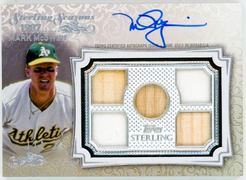Mark McGwire 2020 Topps Sterling Quad Auto Signature Patch Bat 1/1 Athletics