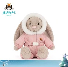 Jellycat Bashful Bunny Snow Suit Plush Toy Tags + Dust Bag Beige Bunny Doll Gift