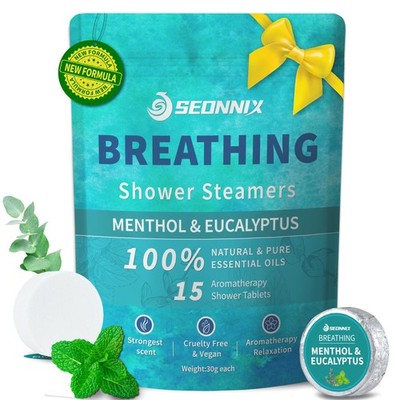 Shower Steamers Aromatherapy 15 Pack, Menthol & Eucalyptus Shower Bombs with ...
