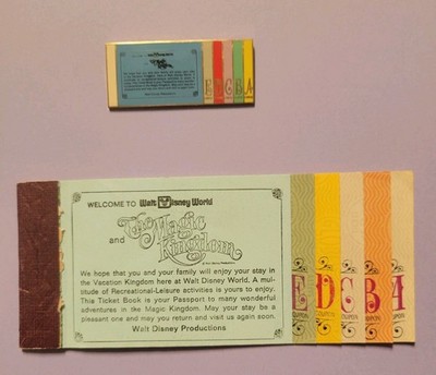 Disney World Magic Kingdom Magic Key Book ABCDE & Cast Exclusive Ticket Pin SET!