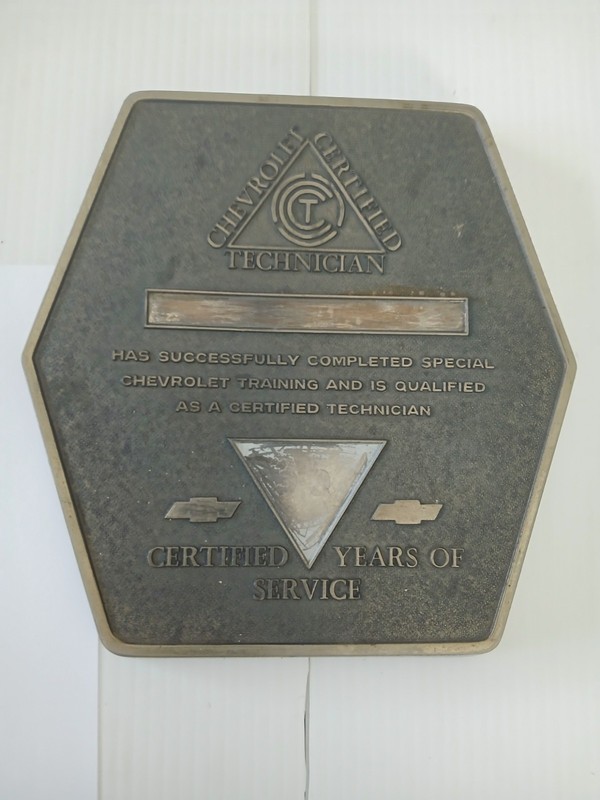 certification plaque