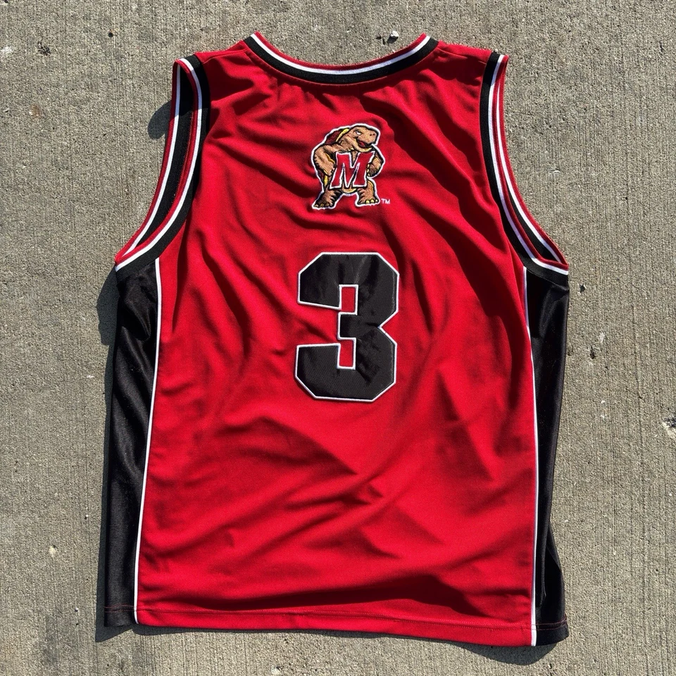 Camiseta de baloncesto roja vintage de Maryland #3 talla XXL Foto 2 de 3