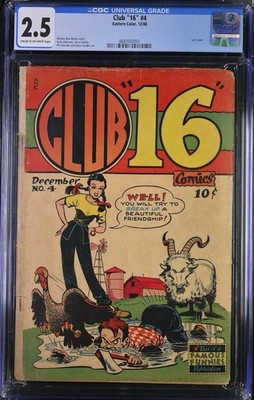 Club 16 Comics #4 (1948) - CGC 2.5/C-OW - Last issue of series - Low Pop 1 of 2