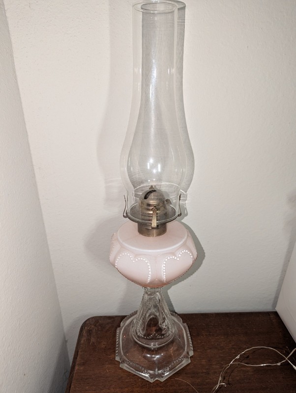 Unique Queen Heart/Sweetheart oil/kerosene lamp. Late 1800's