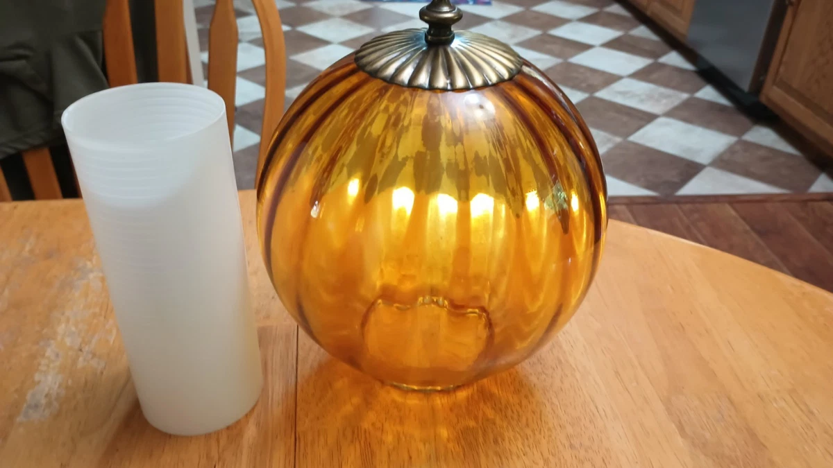 Amber Glass Lamp In Collectible Lamp Shades for sale | eBay